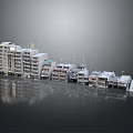 Modern Multi Story Residential Buildings Row Exterior With Balconies And Windows