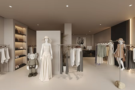 Qui Ji Clothing Store Clothing Store Women's Clothing Store Clothing Bag Store Clothing Model 3d model