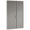 Modern Interior Sliding Doors With Mesh Glass Panels And Sleek Metal Handles