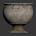 Elegant Vintage Textured Decorative Vase With Carved Patterns And Round Base For Home Decor
