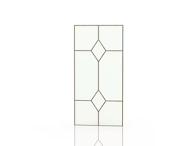 Decorative Rectangular Frame With Diamond Patterns And Divided Sections Design 3d model