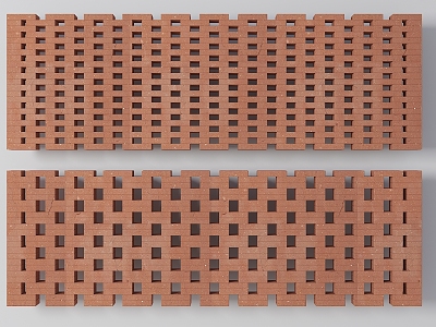 Red Brick Partition Hollow Green Brick Wall Red Brick Decorative Wall Creative Red Brick Wall Hollow Brick Hollow Brick Partition Cement Brick Partition Cement Brick 3d model