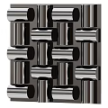 Modern Elegant Metal Cylindrical Wall Decor With Geometric Stacked Design 3d model