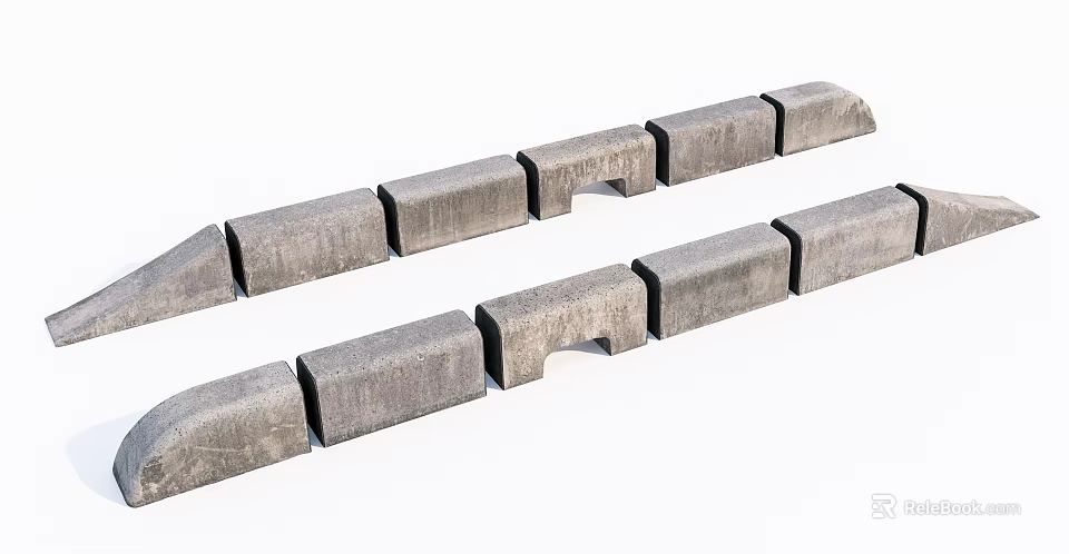 Natural Stone Wood Strips With Rustic Texture For Decorative Projects 3d model