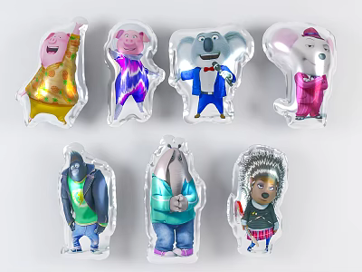 Colorful Cartoon Character Inflatable Toys With Various Designs For Kids Party 3d model