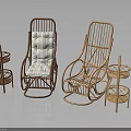 Bamboo Plant Based Furniture Including Rocking Chairs Side Tables And Shelves