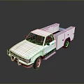 White Pickup Truck With Utility Bed And Chrome Accents On Alloy Wheels