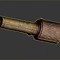 Antique Brown Cannon Weapon With Diamond Patterned Surface And Rustic Design