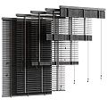 Modern Window Blinds With Wooden Slats For Home Interior Light Control