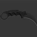Tactical Curved Blade Weapon With Ergonomic Handle And Finger Hole Design