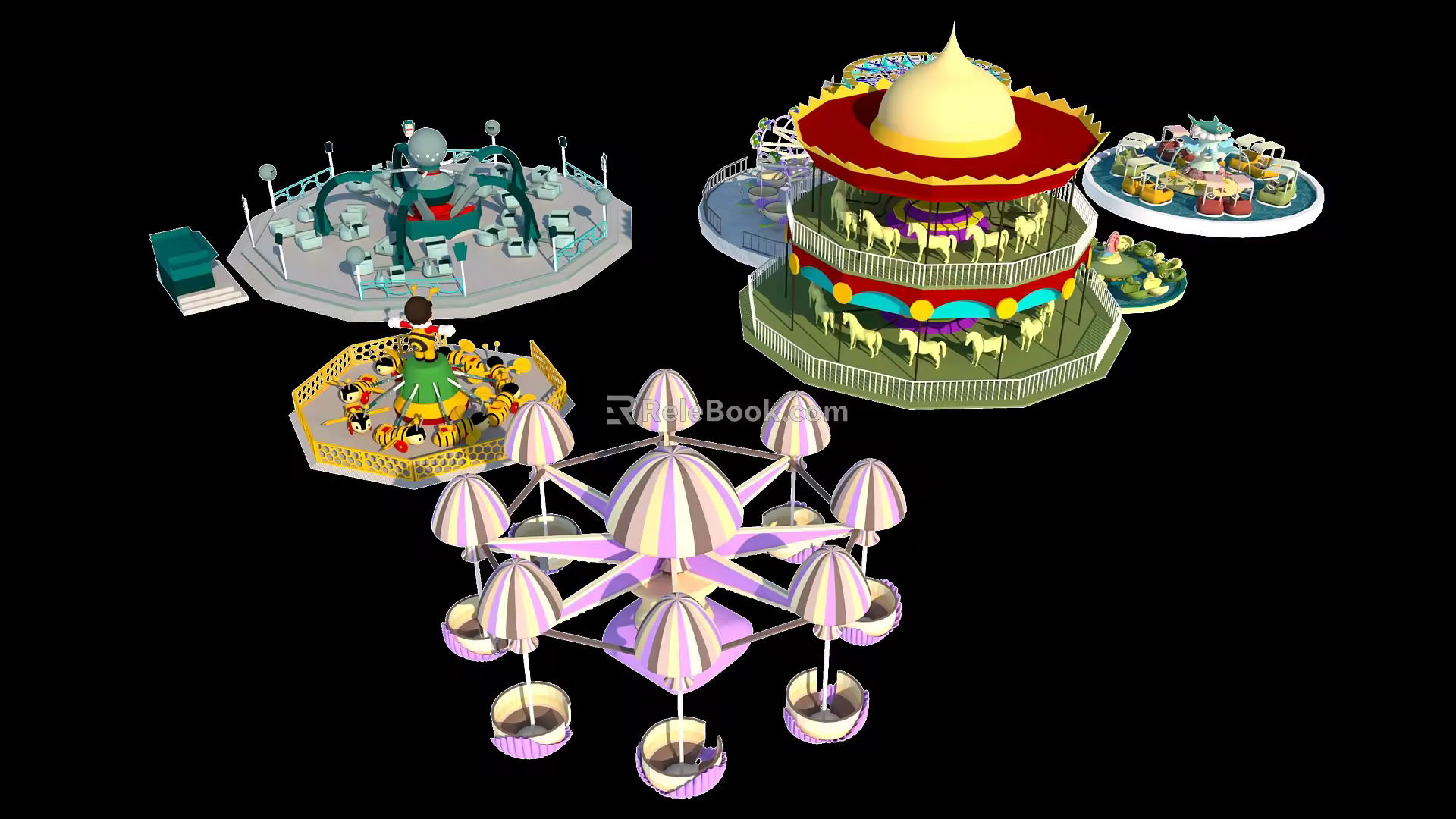Modern carousel 3d model