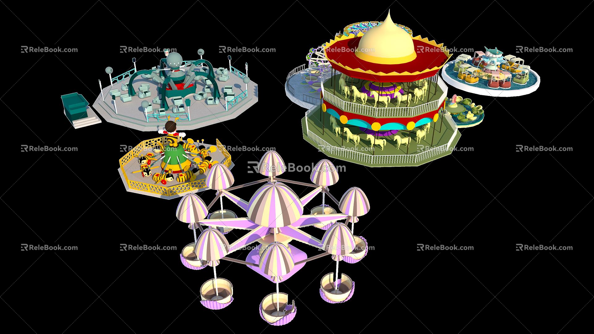 Modern carousel 3d model