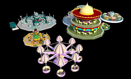 Modern carousel 3d model