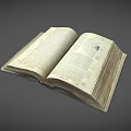 Open Old Book With Yellowed Pages And Vintage Text Illustrations On