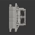 Industrial Architectural Model With Metal Frame Structure And Support Beams