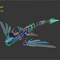 Blue Dragon Game and Movie Character 3D Model with Scales and Wings
