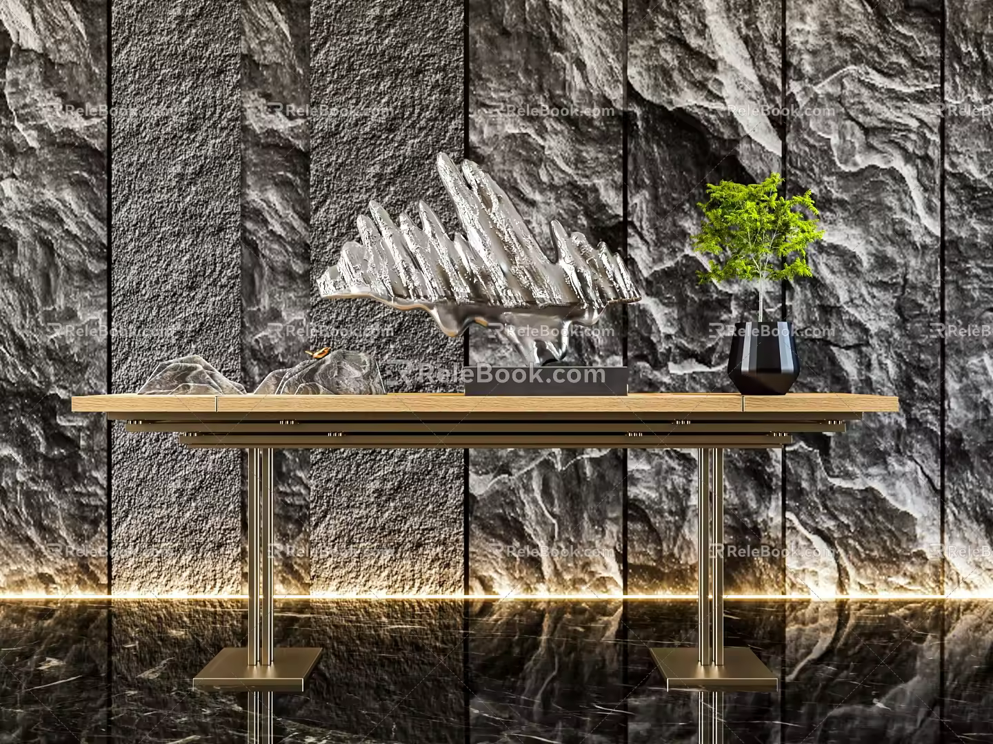 New Chinese-style Duanjing Table Sculpture Ornaments 3d model