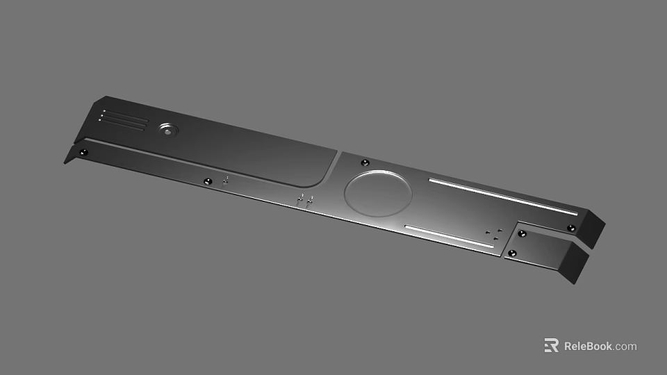 Long Metal Industrial Component With Precision Machined Holes And Mounting Features 3d model 