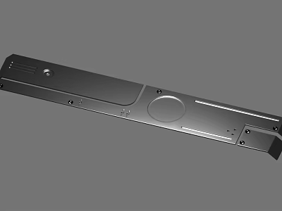 Long Metal Industrial Component With Precision Machined Holes And Mounting Features 3d model