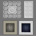 Modern Ceiling Design With Ornate Circular Details Grid Patterns And Textured Panels 3d model