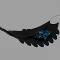 Black Fabric Hammock With Modern Hanging Design And Blue Stone On Surface