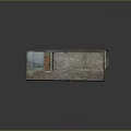 Abandoned Room Interior With Peeling Walls Broken Windows Concrete Floor And Metal Tracks