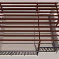 Outdoor Wooden Fence Design Featuring Horizontal Beams And Tile Floor Patio