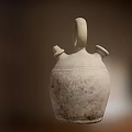 Traditional Earthenware Ceramic Vessel With Loop Handle And Small Spout