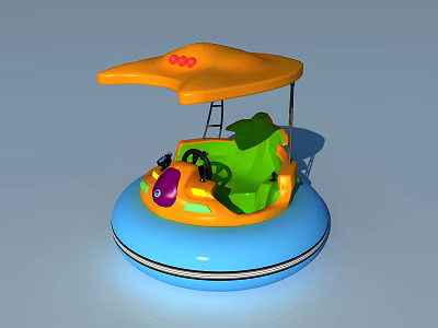 Modern Amusement Equipment Round Bumper Boat 3d model