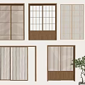 Modern Wooden Sliding Doors With Grid And Slat Designs For Interior Decoration