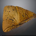 Triangular Golden Brown Bread With Black And Red Seeds And Toasted Texture 3d model