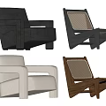 Single Chair Designs With Upholstered Seats Wooden Frames And Woven Backs