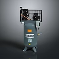 Mobile Industrial Air Compressor With Gray Tank Top Motor Cooling Grille And AB Model
