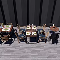 Stylish Outdoor Dining Table Set With Wooden Tables Rattan Chairs And Table Settings