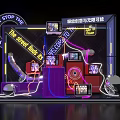Street Style Neon Photo Check-in Spot with Vintage TVs Creative Decorations and Vibes