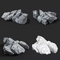 Natural Rock Formations With Rough Textures And Various Shapes In Natural Scene