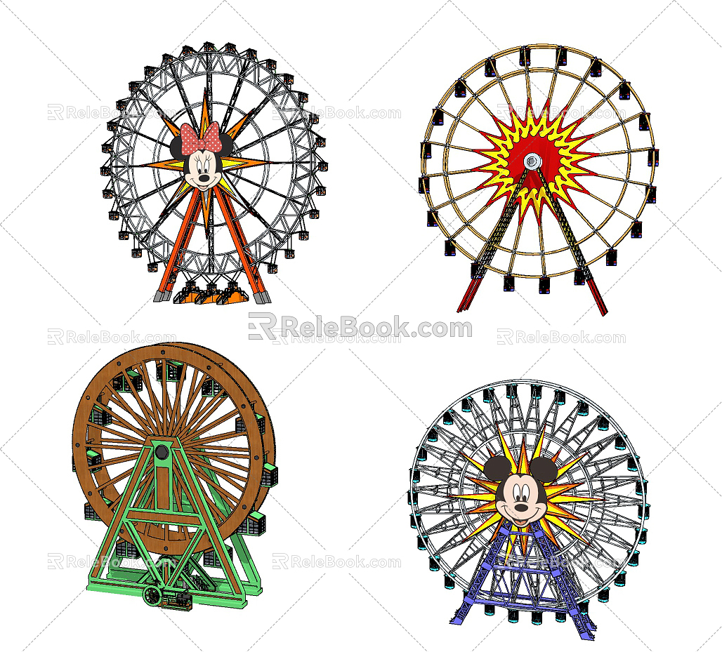 Modern Ferris wheel children's play equipment 3d model