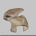 Modern Outdoor Chair With Woven Rattan Design And Curved Frame Structure