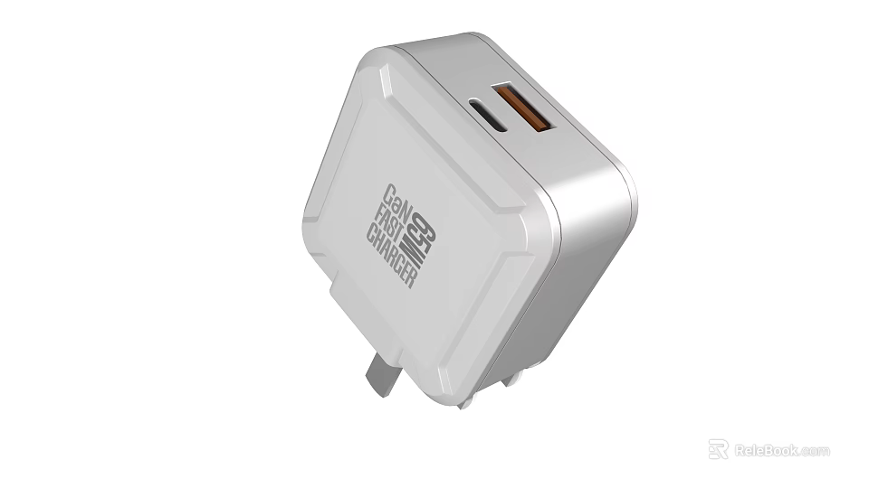 White PD 65W Charger For Kitchen Appliance With USB Port And Fast Charging 3d model 