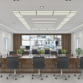 Modern monitoring room, central control room, conference room 3d model