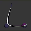 Modern Sleek Two Wheeled Scooter With White Frame And Purple Gradient Design