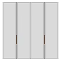 Modern White Wardrobe With Sleek Panel Doors And Golden Handles Minimalist Design