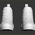 White High Top Canvas Shoes With Classic Laces And Casual Style Soles