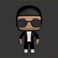 3D Stylized Cartoon Character Wearing Black Sunglasses Short Hair And Trendy Outfit