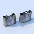 Gray Leather Tote Bags With Minimalist Design And Sturdy Handles