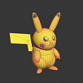 Pikachu Cartoon Character Electric Mouse With Yellow Body Red Cheeks Black Tipped Ears Standing Pose