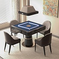 Modern Mahjong Table and Chair 3d model