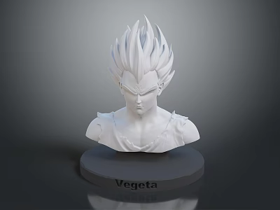 White Vegeta Bust Sculpture Decorative Collectible Figurine For Home Decor 3d model