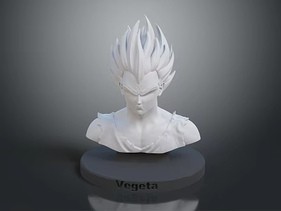 White Vegeta Bust Sculpture Decorative Collectible Figurine For Home Decor 3d model