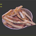 Golden Crispy French Fries Served In White Paper Bowl On Dark Background